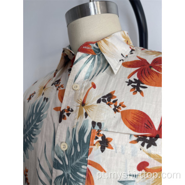 Camisa de praia de férias impressa masculina